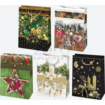 Dárková taška Taška papírová dárková 34,5x48x13 cm - vánoční (mix 5)