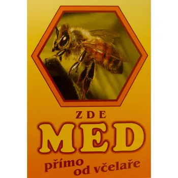 Tabulka ZDE med přímo od včelaře A3-šestihran (oranžová)