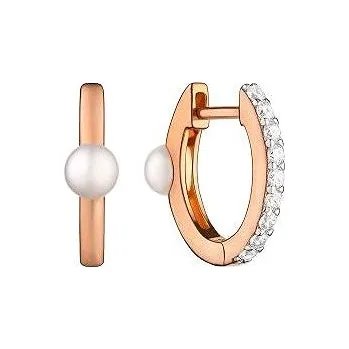 Náušnice ANNA PERLY Exkluzivní náušnice se sladkovodní bílou perlou a zirkony (Ag 925/1000, 3,11 g)