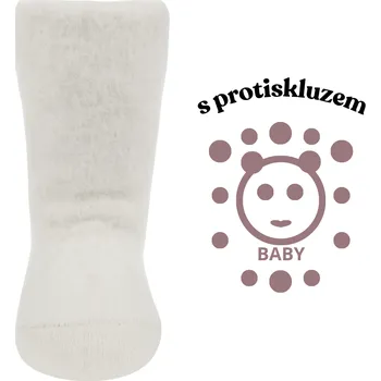 Capáčky aura.via Protiskluzové ponožky bílé Velikost: 0-12