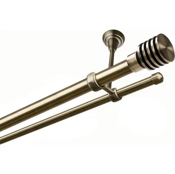 Garnýž Garnýž kovová dvouřadá 25/16mm Talarki mosaz 100 cm (do stropu / na tunýlek - bez kroužků)