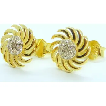 Náušnice Klenoty Budín Dámské peckové zlaté náušnice na puzetku se zirkony 585/1,34gr HK2358 (Klenoty Budín Dámské peckové zlaté náušnice na puzetku se zirkony 585/1,34gr HK2358)