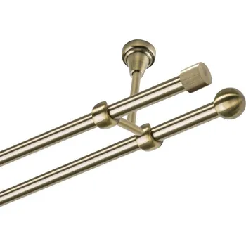 Garnýž Garnýž kovová dvouřadá 19mm Pullo mosaz 110 cm (do stropu / na tunýlek - bez kroužků)