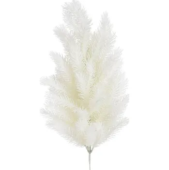 umělá květina Umělá větvička jehličí bílá 50 cm se třpytkami