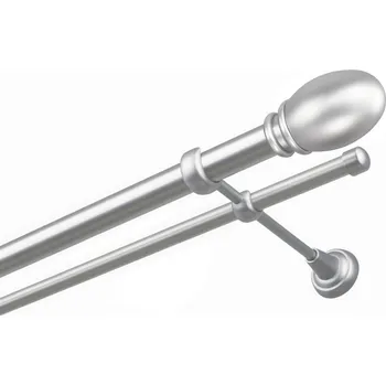 Garnýž Garnýž kovová dvouřadá 25/16mm Belluno satina 100 cm (do stěny / na tunýlek - bez kroužků)