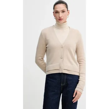 Dámský svetr Kardigan s příměsí vlny Sisley béžová barva, 122WL602S 08X, vel. S