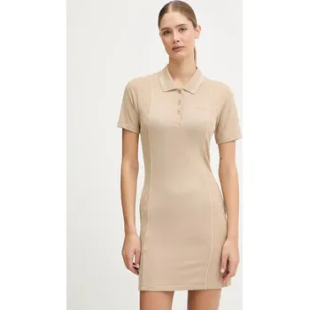 Dámské šaty Šaty Guess PEONY béžová barva, mini, přiléhavé, V5YK00 KCX12 V5YK00.KCX12 80X, vel. L
