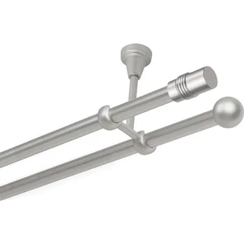 Garnýž Garnýž kovová dvouřadá 16mm Cylinder satina 120 cm (do stropu / na tunýlek - bez kroužků)