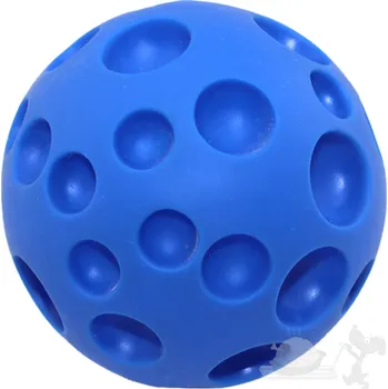 Hračka pro psa UNIQ PETS Míček s otvory a pískátkem modrý 11cm