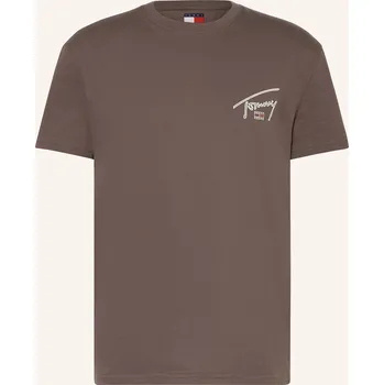 Tommy Jeans Pánské Tričko, tmavě hnědá, M