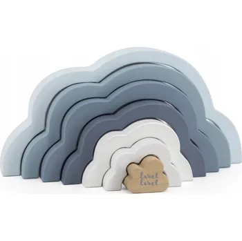 Dřevěná hračka LABEL LABEL DUHA OBLÁČEK DŘEVĚNÁ SKLÁDAČKA FSC