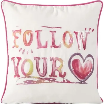 Povlak na dekorativní polštářek Dekorativní povlak na polštář 45x45 EuroFirany RENEE 08 follow your heart