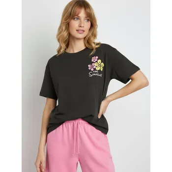 Sinsay - Tričko loose fit The Simpsons - šedá - 871AX-90X - 871AX-90X-XS