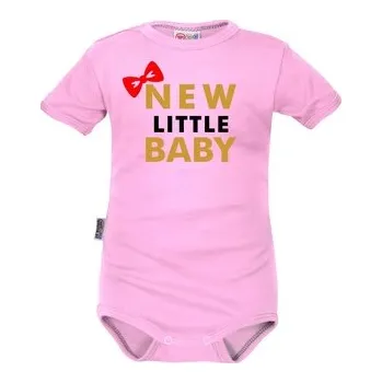 Body krátký rukáv Dejna New little Baby - Girl, růžové, vel. 74; 74 (6-9m); růžová; 100 % bavlna