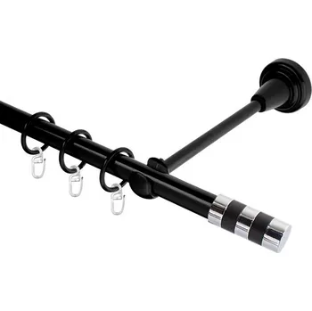 Garnýž Garnýž kovová jednořadá 19mm Sigma černá 100 cm (do stěny / kroužky s háčkem)