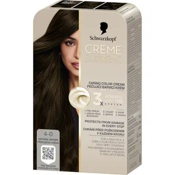 Schwarzkopf Creme Supreme 60 ml, 4-0 přirozená hnědá