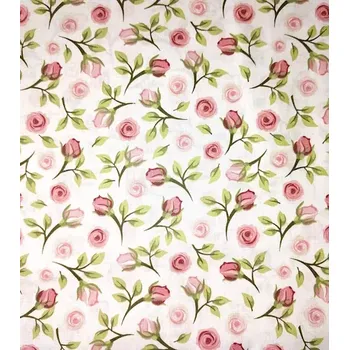 Bavlněná látka růžová poupata 150cm | RTex