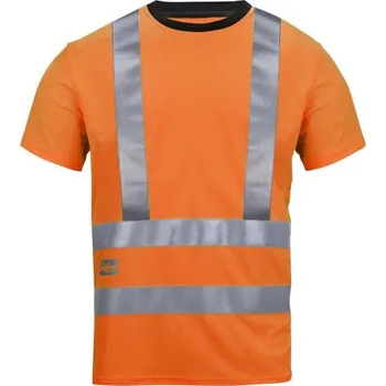 Pánské tričko Snickers Workwear | Triko reflexní AVS s kr. rukávem, třída 2/3 oranžové - Oranžová / XXXL / 3XL / oranžová