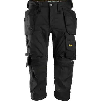 pracovní kraťasy Snickers Workwear | Kalhoty ¾ Pirate AllroundWork s PK černé - Černá / 50 / 50 / černá