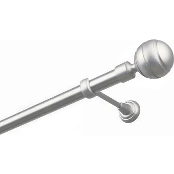 Garnýž kovová jednořadá 25mm Paola satina 110 cm (do stěny / na tunýlek - bez kroužků)