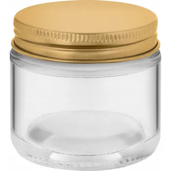 Sklenice Průhledná sklenice na svíčky 60 ml se zlatým kovovým víčkem - 160 kusů