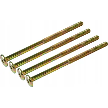 Šroub 100x metrický šroub M6 x 110 mm, žlutý pozink s válcovou hlavou, nábytkový šroub