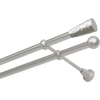 Garnýž Garnýž kovová dvouřadá 16mm Sevilla satina 160 cm (do stěny / na tunýlek - bez kroužků)