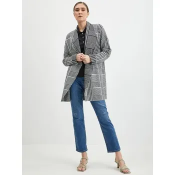 Dámský svetr Černý dámský vzorovaný kardigan