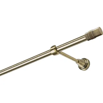 Garnýž Garnýž kovová jednořadá 19mm Cylinder mosaz 130 cm (do stěny / na tunýlek - bez kroužků)