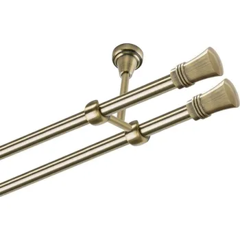 Garnýž Garnýž kovová dvouřadá 19mm Capri double mosaz 100 cm (do stropu / na tunýlek - bez kroužků)