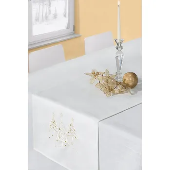 ubrus Vánoční běhoun 40x140 Eurofirany Les b+zlatý