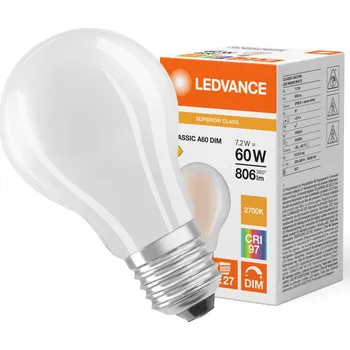 Žárovka Ledvance LED žárovka Classic 7,2W 806lm 2700K stmívatelná s vysokým indexem podání barev CRI-97