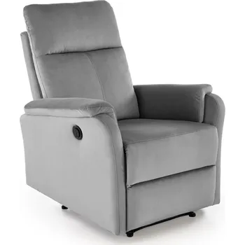 Křeslo Relaxační křeslo KROKUS s elektrickým polohováním — samet, šedá
