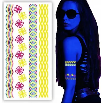 Odstranitelné tetování SAMOLEPKY NA OBLIČEJ TĚLO FESTIVAL FLUORESCENČNÍ OMYVATELNÉ DOČASNÉ TETOVÁNÍ