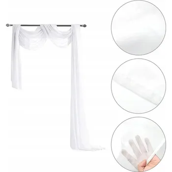 Obraz ZÁVĚS SVATEBNÍ ŠIFON 130X550 BÍLÝ DEKORACE DO KOSTELA NA ŠATY