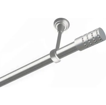 Garnýž Garnýž kovová jednořadá 25mm Cylinder crystal satina 130 cm (do stropu / na tunýlek - bez kroužků)