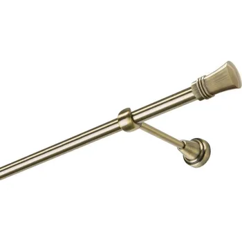 Garnýž Garnýž kovová jednořadá 16mm Capri mosaz 160 cm (do stěny / na tunýlek - bez kroužků)