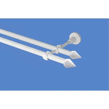 Garnýž Garnýž kovová dvouřadá 16mm Hrot double bílá 150 cm (do stěny / na tunýlek - bez kroužků)