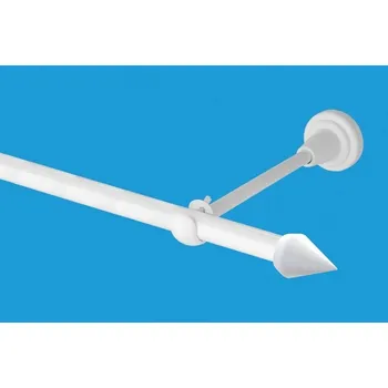 Garnýž Garnýž kovová jednořadá 16mm Hrot bílá 400 cm (do stěny / na tunýlek - bez kroužků)