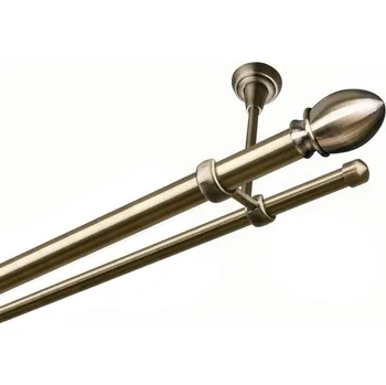 Garnýž Garnýž kovová dvouřadá 25/16mm Belluno mosaz 440 cm (do stropu / na tunýlek - bez kroužků)