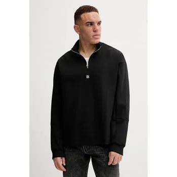 Pánská mikina Mikina HUGO Danovotop pánská, černá barva, hladká, 50546402 99A, vel. XS