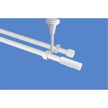 Garnýž Garnýž kovová dvouřadá 19mm Techno bílá 120 cm (do stropu / na tunýlek - bez kroužků)