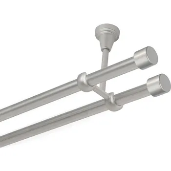 Garnýž Garnýž kovová dvouřadá 16mm Pullo double satina 100 cm (do stropu / na tunýlek - bez kroužků)