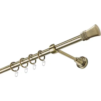 Garnýž Garnýž kovová jednořadá 19mm Capri mosaz 440 cm (do stěny / kroužky s háčkem)