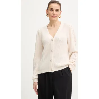 Dámský svetr Kardigan s příměsí vlny Morgan MPLAY béžová 01X, vel. L