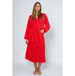 Dlouhý huňatý župan Eliza červený XS