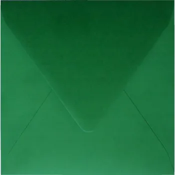 Ozdobné obálky zelené velké čtvercové na vánoční přání 5 ks