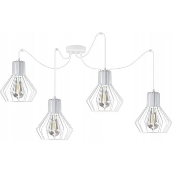 Závěsná lampa Pavouk Stropní nastavitelná drátěná BELL 4 bílá, vhodná pro LED žárovky