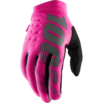Cyklistické rukavice Rukavice cyklistické dámské 100% BRISKER Women's Glove Neon Pink/Black - L