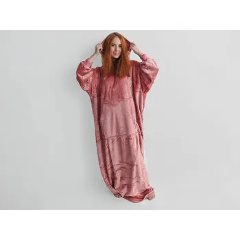 XPOSE® Mikinová deka (prodloužená) - starorůžová, Mikroplyš + Prodloužená možnost vrácení zboží do 50 dnů